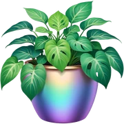 pastel pothos in iridescent pot sticker