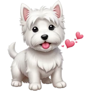 Westie dot blowing a kiss sticker