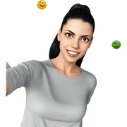 smiling girl with black hair sticker
