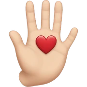 Hand with heart sticker