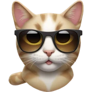 Cat with sunglasses sticker