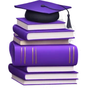 Purple stack of books sticker
