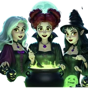 witches and vampires under moon sticker
