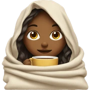 girl inside a blanket sipping coffee eyes closed sticker