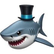 Shark with a top hat sticker
