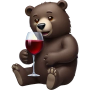 Bear drink red wine sticker