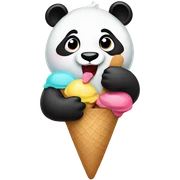Panda eating ice cream sticker