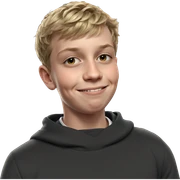 smiling boy with short blonde hair sticker