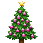 Christmas tree with pink ornaments sticker