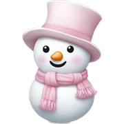 Cute white and light pink snowman sticker
