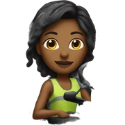 Black female driving semi truck  sticker