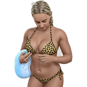leopard print bikini at beach sticker