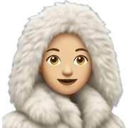 White woman in giant fur coat sticker