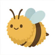 flat design style fluffy bee sticker