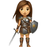 Girl gladiator with long straight brown hair and sunglasses  sticker