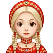 girl in Russian folk costume sticker