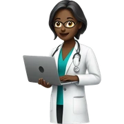 female doctor-with-laptop sticker