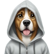 Dog wearing hoodie sticker
