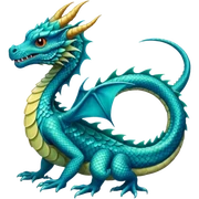 Turquoise water dragon sticker