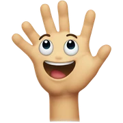 smile with hand sticker
