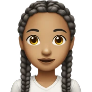 light skin girl with braids sticker