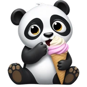 Panda eating ice cream sticker