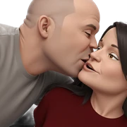 tender kiss between two souls sticker