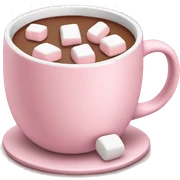 Light Pink mug of hot chocolate with marshmallows  sticker