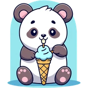 Panda eating ice cream sticker