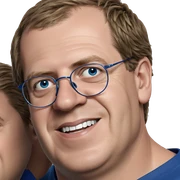 smiling male portrait in blue sticker