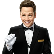 smiling boy in tuxedo sticker