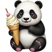 Panda eating ice cream sticker