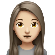 White girl with grey eyes and long brown hair sticker