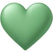 Sage green heart sticker