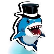 Shark with a top hat sticker