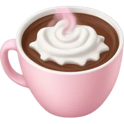 hot cocoa in a pale pink cup  sticker