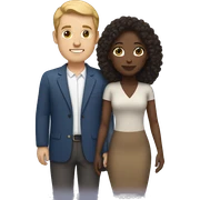 interracial couple with black woman and white man with brown hair sticker