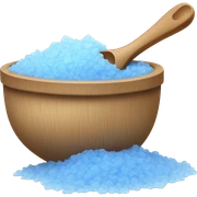 blue epsom salt with wooden spoon  sticker