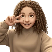 smiling girl with curly hair sticker