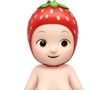 smiling girl with strawberries sticker