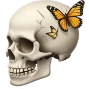 Skull with butterfly  sticker