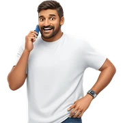 smiling boy with phone sticker