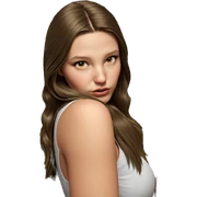 girl with long hair by blinds sticker