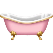pink victorian bath tub, gold feet sticker