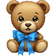 Teddy with blue bow sticker