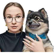 girl with dog and jewelry sticker