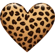 Leopard printed heart sticker