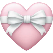 Pastel pink heart with white bow sticker