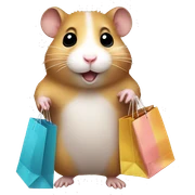 Hamster with shopping bags sticker
