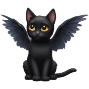 Black Cat with wings sticker